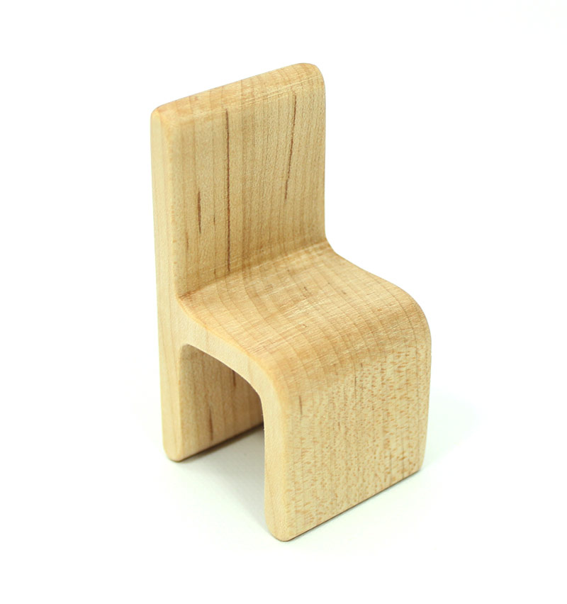 Modern Maple Wood Chair Miniature